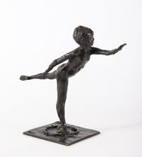 Danseuse, arabesque ouverte sur la jambe droite, bras gauche en avant, première étude by Edgar Degas contemporary artwork sculpture