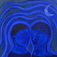 Waves Of Emotion Under The Moonlight by Sola Olulode contemporary artwork painting