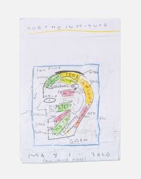 Phrenology Head, Wine Gums by Rose Wylie contemporary artwork drawing