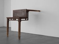 Table with Two Legs on the Wall by Ai Weiwei contemporary artwork sculpture