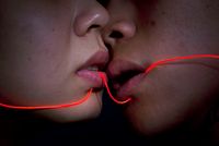 Flirt Lips by Hu Weiyi contemporary artwork painting, works on paper, sculpture