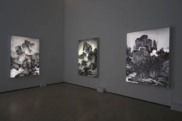 Exhibition view: Yang Yongliang, Imagined Landscape, Whitestone Gallery, Taipei (13 August–1 October 2022). Courtesy Whitestone Gallery.