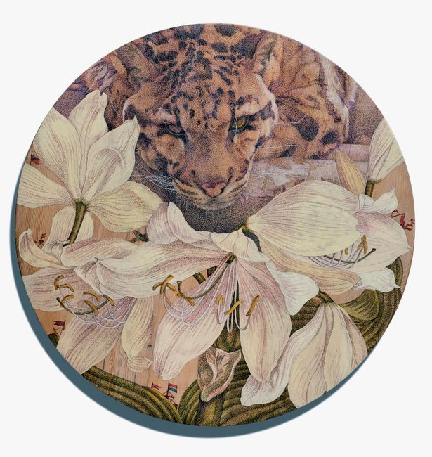 The Lasting Spring, Clouded Leopard, Flower, Bird, Insect and Fish 2 by Yang Mao-Lin contemporary artwork