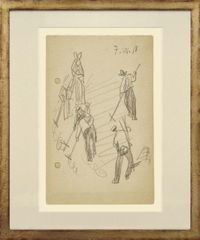 Worker, Harz Mountains by Lyonel Feininger contemporary artwork drawing