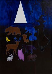 Night-Scented Stock by Kirsten Glass contemporary artwork painting, mixed media, textile