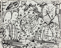 O país agoniado, from the series PEARL Drawing Pad 1985  by Milton Machado contemporary artwork drawing