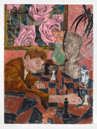 The accidental chess game by Hernan Bas contemporary artwork works on paper
