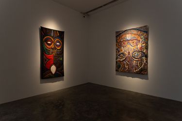 Exhibition view: Pacita Abad, Masks and Spirits, SILVERLENS, Manilla (17 October–21 November 2021). Courtesy SILVERLENS.