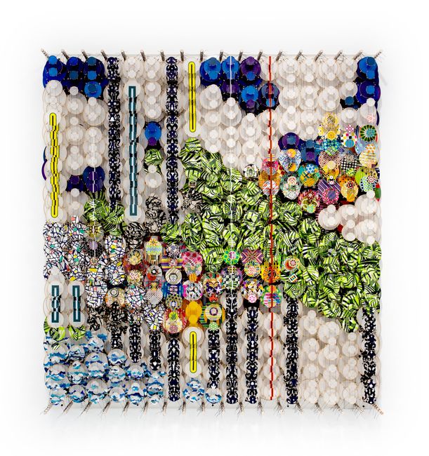 The curiously forested spaces of young hearts by Jacob Hashimoto contemporary artwork