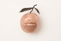 Peach with Lips (after Lalanne) by Victor Lim Seaward contemporary artwork sculpture
