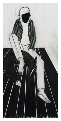 Untitled (striped jacket) by Iris Schomaker contemporary artwork painting, works on paper