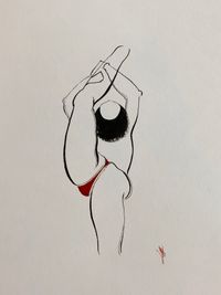 Bend Drawing 9 by Hayv Kahraman contemporary artwork painting, works on paper