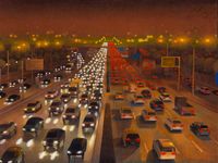 Starlight in the City by Zhang An contemporary artwork painting, works on paper