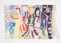 Hats and coats (ii) by Lorna Robertson contemporary artwork painting, works on paper