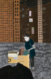 Hard Life 《辛苦幹活》 by Chu Hing-Wah contemporary artwork works on paper