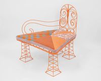 Fat Leg Lounge #2 (Orange) by Tschabalala Self contemporary artwork sculpture
