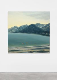 Mountain Lake with Floaters by Dan Attoe contemporary artwork painting