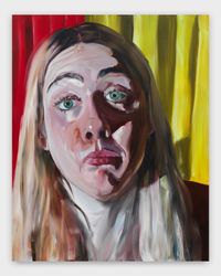 Taken aback clown face by Jenna Gribbon contemporary artwork painting