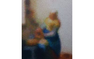 Roldan Manok Ventura, After Johannes Vermeer (The Milk Maide) (2019). Oil on canvas, 51 x 61 cm. Courtesy Tang Contemporary Art, Bangkok.