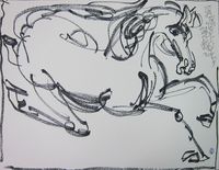Galloping Horse by Wang Dalin contemporary artwork drawing