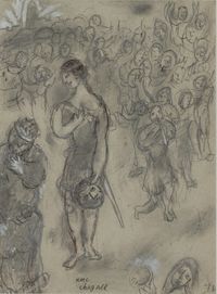 Retour de David Vainqueur de Goliath by Marc Chagall contemporary artwork drawing