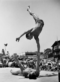 Two Men Doing a Handstand by Larry Silver contemporary artwork photography