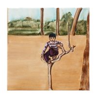Boy on Branch by Matthew Krishanu contemporary artwork painting, works on paper