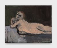Reclining Nude with Red Hair by Janice Nowinski contemporary artwork painting, works on paper