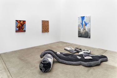 Exhibition view: Goshka Macuga, When ice melts in a glass of water, Andrew Kreps Gallery, 22 Cortlandt Alley, New York (17 May–17 June 2024). Courtesy Andrew Kreps Gallery.
