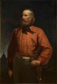 Portrait of Giuseppe Garibaldi, three-quarter length by Eugène-François De Block contemporary artwork painting