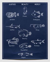 Ichthyology of Cardinal Virtues by Mark Dion contemporary artwork painting, works on paper, drawing