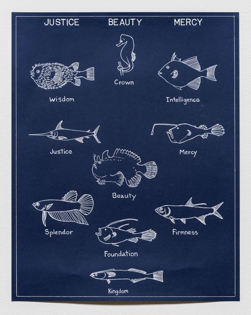 Ichthyology of Cardinal Virtues by Mark Dion contemporary artwork
