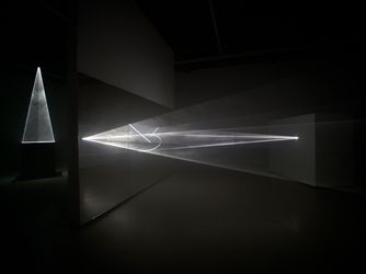 Exhibition view: Anthony McCall, New Solid Light Works and Early Drawings, Sean Kelly, Los Angeles (13 July–25 August 2023). Courtesy Sean Kelly. Photo: Brica Wilcox.