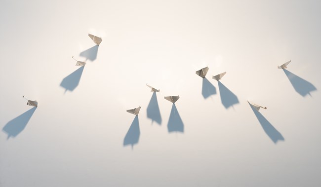 Origami Aeroplane by Claire Healy and Sean Cordeiro contemporary artwork