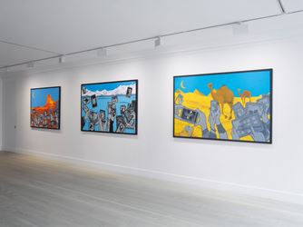 Exhibition view: Derek Boshier, On the Road, Gazelli Art House, London (6 October–18 November 2017). Courtesy the artist and Gazelli Art House, London.