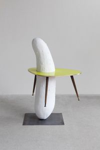 Bar / Yellow table by Erwin Wurm contemporary artwork sculpture