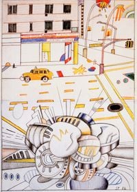Union Square by Saul Steinberg contemporary artwork painting, works on paper, drawing