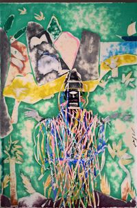 The Cyclops by Romare Bearden contemporary artwork painting, mixed media