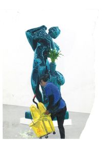 A Quotidian Task In A Commercial World by Ramiro Gomez contemporary artwork painting, works on paper