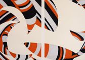 Orange and White Multi-stripes by Sydney Albertini contemporary artwork 2