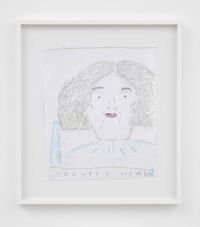 Fluffy Head by Rose Wylie contemporary artwork works on paper, drawing