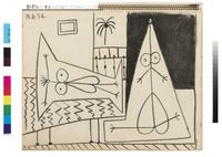 Deux personnages dans un intérieur (page from) Carnet 1046 by Pablo Picasso contemporary artwork works on paper, drawing