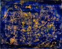 Landscape of Sapphire and Yellow Exercise 藍黃山水習作 by Su Meng-Hung contemporary artwork painting