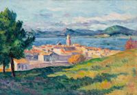 Saint-Tropez, vu depuis la Citadelle by Maximilien Luce contemporary artwork painting, works on paper