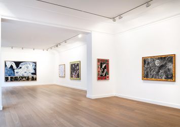 Exhibition view: Pierre Alechinsky, Dernières nouvelles, Galerie Lelong & Co., rue de Téhéran, Paris (9 march–29 April 2023). Courtesy Galerie Lelong & Co. 