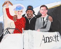 The Royal Tour (Diana, Vincent and Charles) by Vincent Namatjira contemporary artwork painting