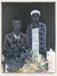Kudzanai Chiurai, Teaparty (2021). Oil on canvas. Courtesy Goodman Gallery.