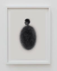 Tarik Kiswanson, Open Window (2020). Charcoal powder on paper. 46 x 35 x 3 cm. © Tarik Kiswanson. Courtesy the Artist and Almine Rech. Photo: Vinciane Lebrun / Carré d'Art, Musée d'art contemporain de Nîmes.