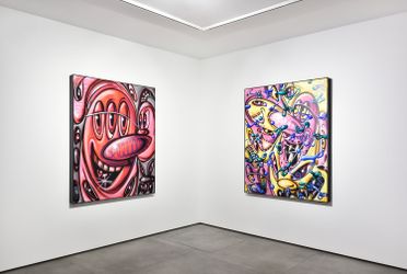 Exhibition view: Kenny Scharf, Vaxi Nation, Almine Rech, Paris, Matignon (21 January–6 March 2021). © Kenny Scharf. Courtesy the Artist and Almine Rech. Photo: Rebecca Fanuele.