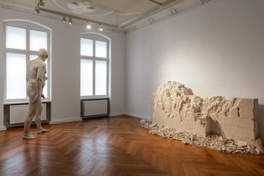 Exhibition view: Guido Casaretto, Of Goats, Scapes and Appropriations, Zilberman Gallery, Berlin (11 December–12 February 2022). Courtesy Zilberman Gallery.